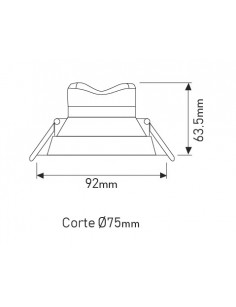 Foco Downlight LED 7W Circular Corte Ø75mm