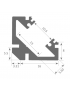 Perfil de Aluminio Angular 1m para Tiras de LED hasta 13mm -LUZ NEGRA-