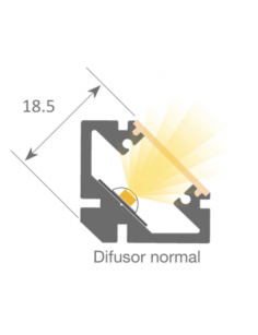 Perfil de Aluminio Angular 1m para Tiras de LED hasta 13mm -LUZ NEGRA-