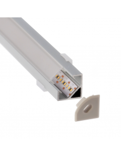 Perfil de Aluminio Angular 1m para Tiras de LED hasta 12mm -LUZ NEGRA-