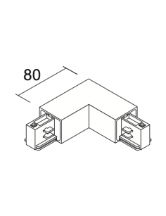 Conector interior Tipo L para Carril Bifásico - IVELA