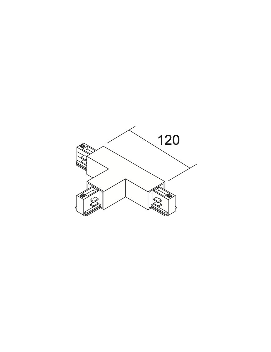 Conector interior Tipo T para Carril Bifásico - IVELA