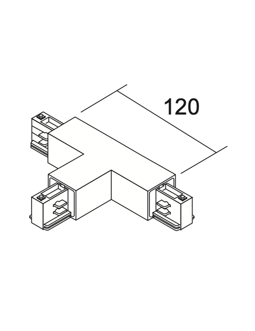 Conector interior Tipo T para Carril Bifásico - IVELA