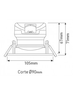 Foco Downlight LED 10W Circular Direccionable Corte Ø90mm