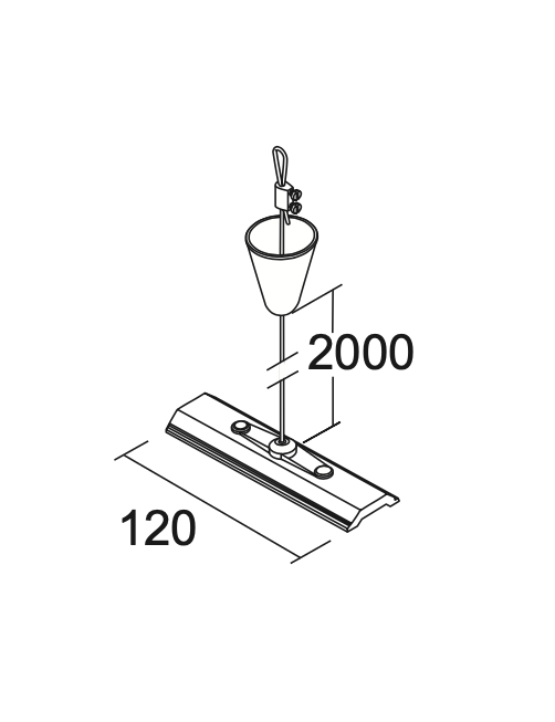 Kit Suspensión para Carril Bifásico 2000mm y Placa 120mm - IVELA