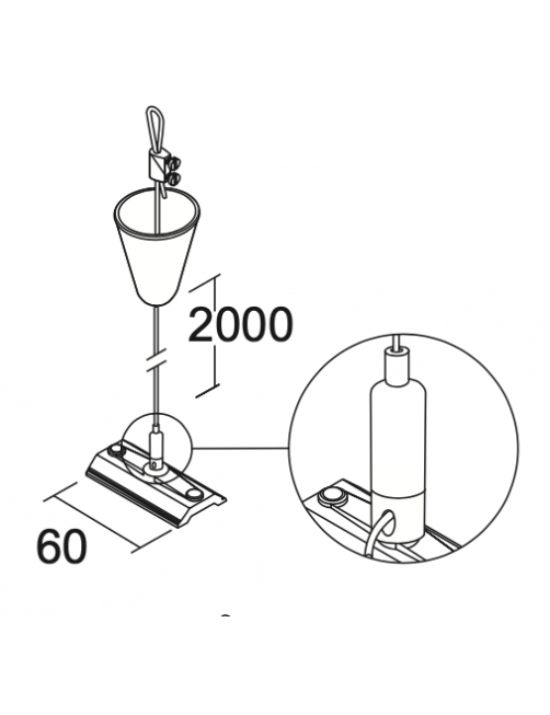 Kit Suspensión para Carril Bifásico 2000mm y Placa 60mm con Bloqueo - IVELA