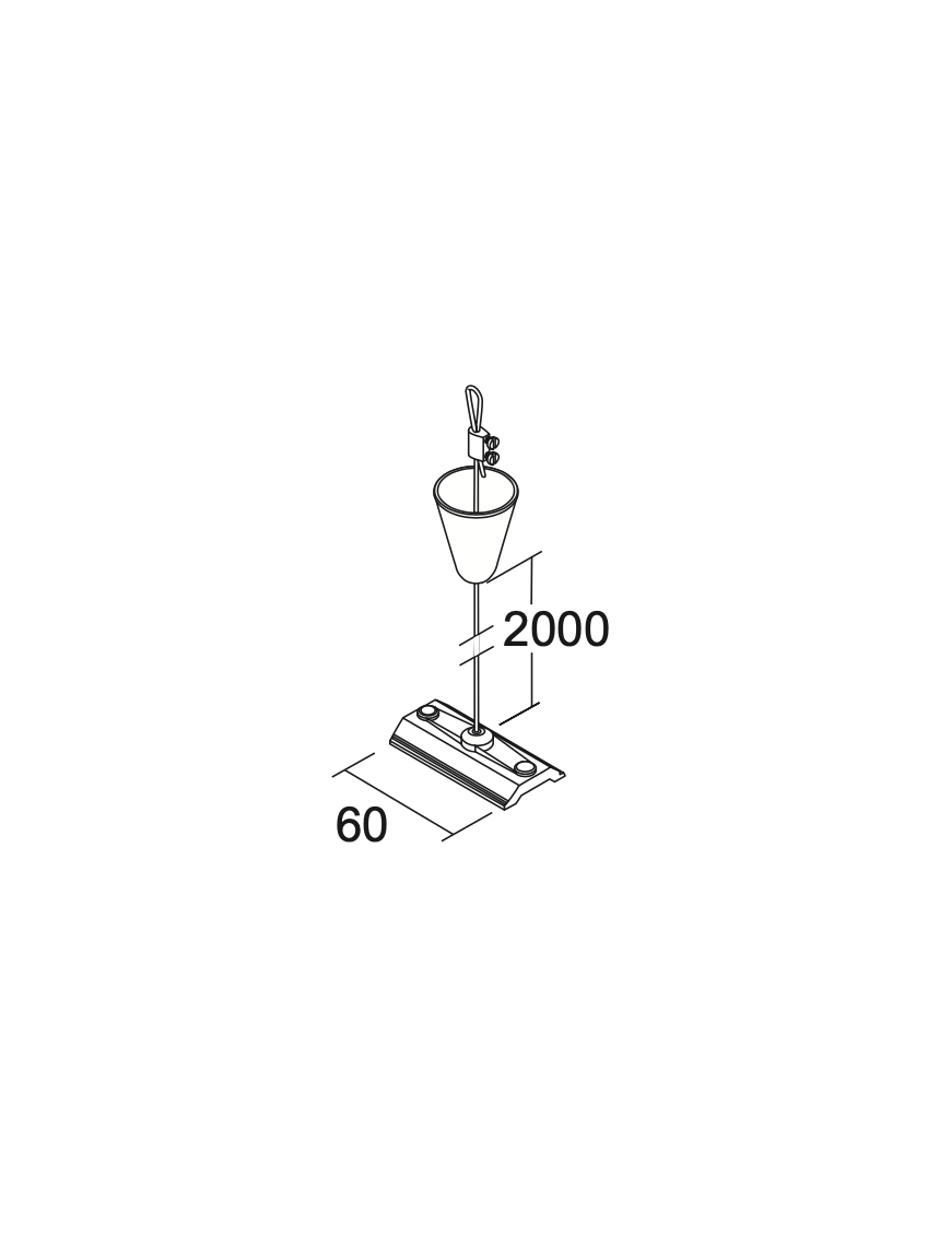 Kit Suspensión para Carril Bifásico 2000mm y Placa 60mm - IVELA