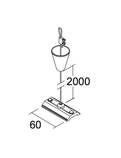 Kit Suspensión para Carril Bifásico 2000mm y Placa 60mm - IVELA