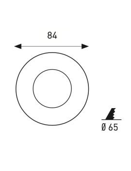 Downlight Aluminio Blanco Circular Ø84mm Corte Ø65mm -JISO-