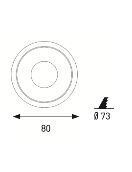 Downlight Aluminio Blanco Circular Corte Ø73mm -JISO-